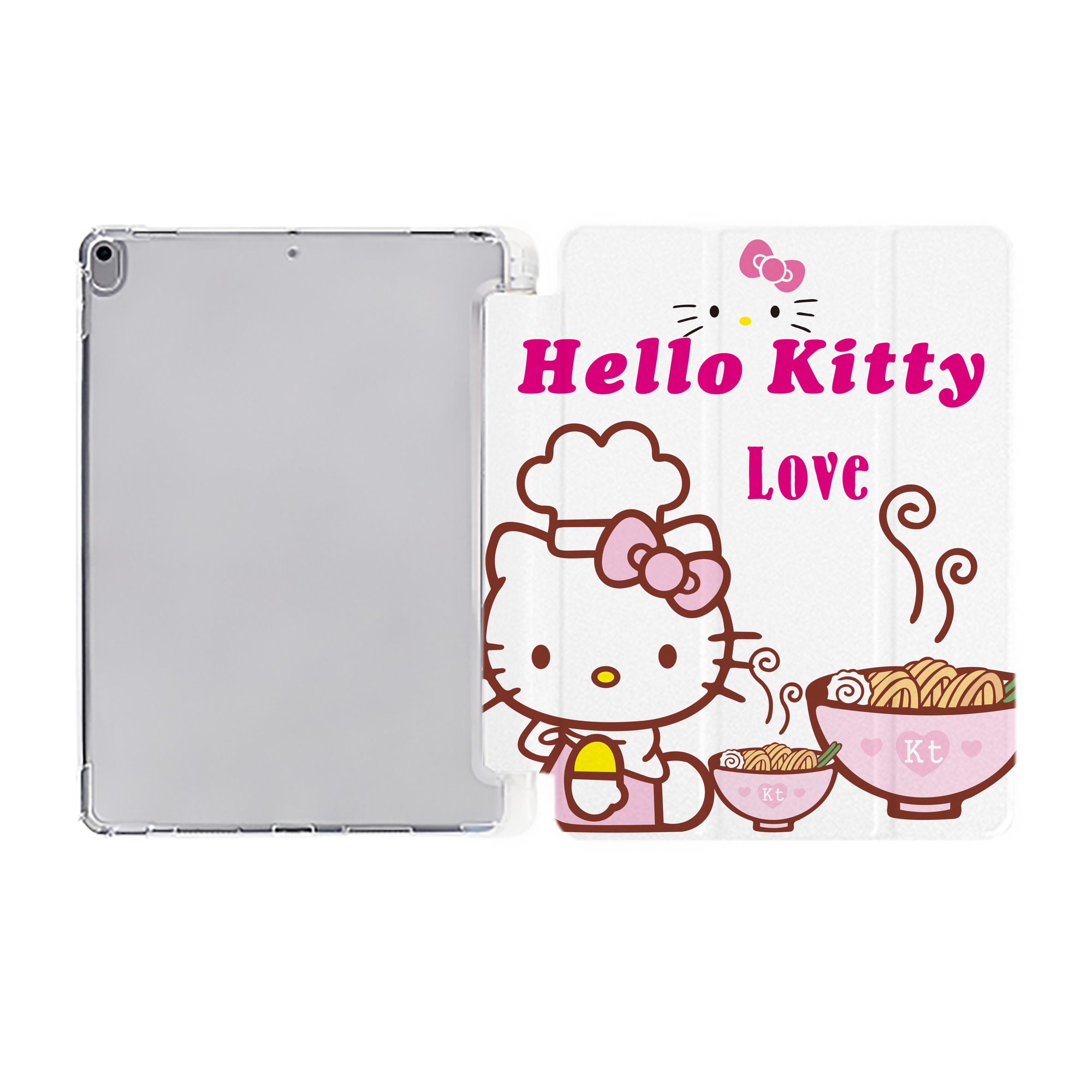 （画像用） Hello Kitty ハローキティ IPad ケース ペン収納付き 三つ折りスタンド PUレザー×シリコン 対応機種9.5/10.5/10.9インチ